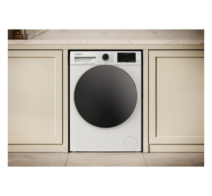 Стиральная машина Whirlpool фронтальная, 7кг, 1200, A, 49.6см, дисплей, пар, инвертор, люк черный, белый