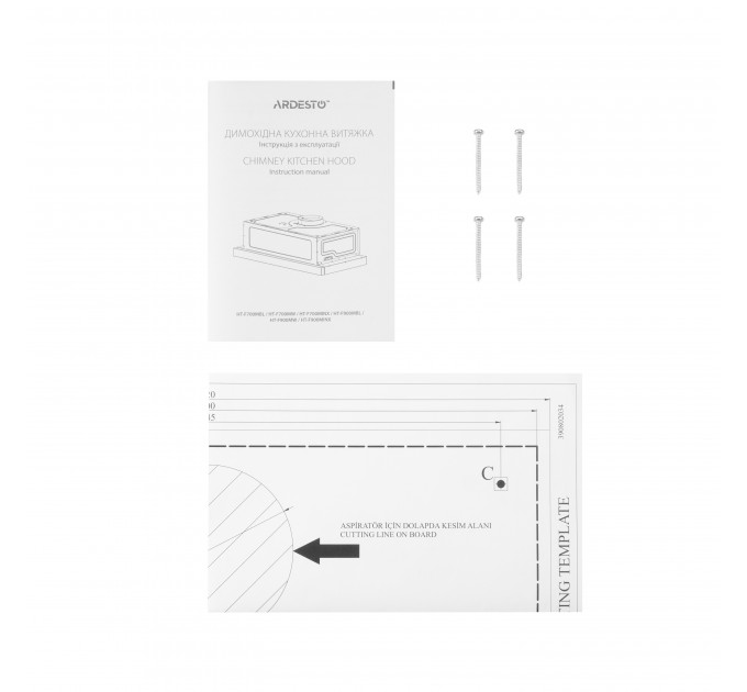 Вытяжка ARDESTO телескопическая, 60см, 700м3ч, метал, 2х1Вт LED, кнопочное, черный