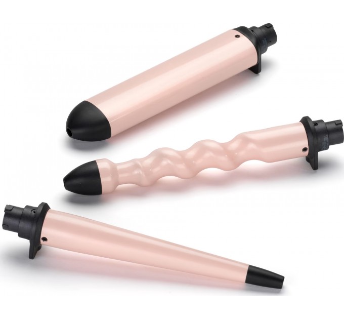 Мультистайлер Babyliss Curl & Wave Trio Styler, 58Вт, темп.режимов-2, 180°C, 210°C , термо коврик, перчатка , керамика, черно-розовый