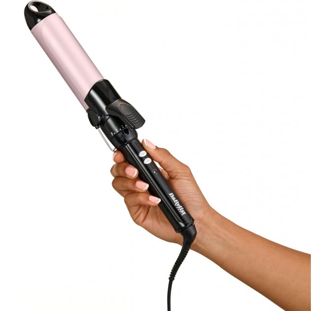 Плойка Babyliss Pro 180 extra large, 80Вт, темп.режимов-10, D -38mm, 110-180С, металл, черный