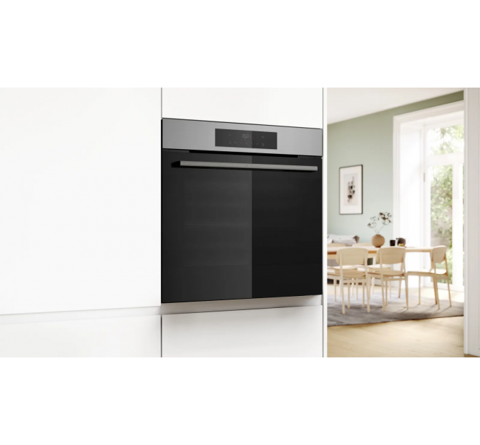 Духовой шкаф Bosch электрический, 76л, A, дисплей, конвекция, телескопические направляющие (2 уровня), soft closing, нержавеющая сталь