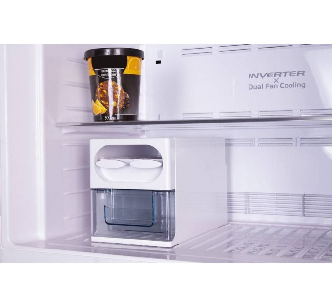 Холодильник Hitachi з верхн. мороз., 184x86х74, холод.відд.-405л, мороз.відд.-145л, 2дв., А++, NF, інв., зона нульова, білий (скло)