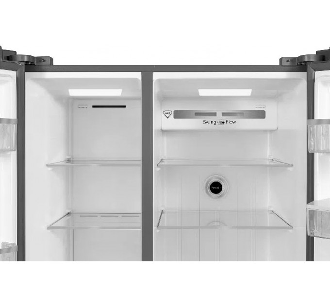 Холодильник TCL SBS, 177х92х74см, холод.отд.-396л, мороз.отд.-192л, 2дв., A++, NF, инв., диспл внешн., зона св-ти, диспенсер, нерж