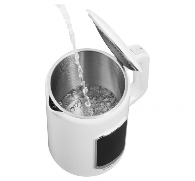 Електрочайник Sencor 1.7л, Strix, LED дисплей, подвійні стінки, сенс. керування, білий