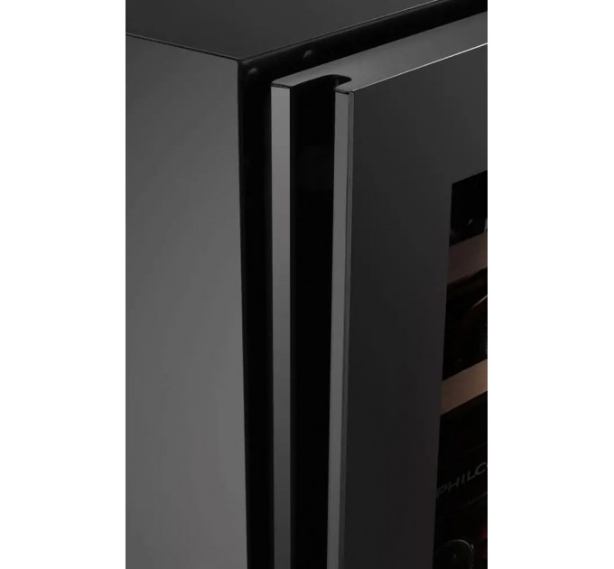 Холодильник Philco для вина, 85х29.5х57, холод.отд.-47л, зон - 2, бут-17, диспл, подсветка, черный