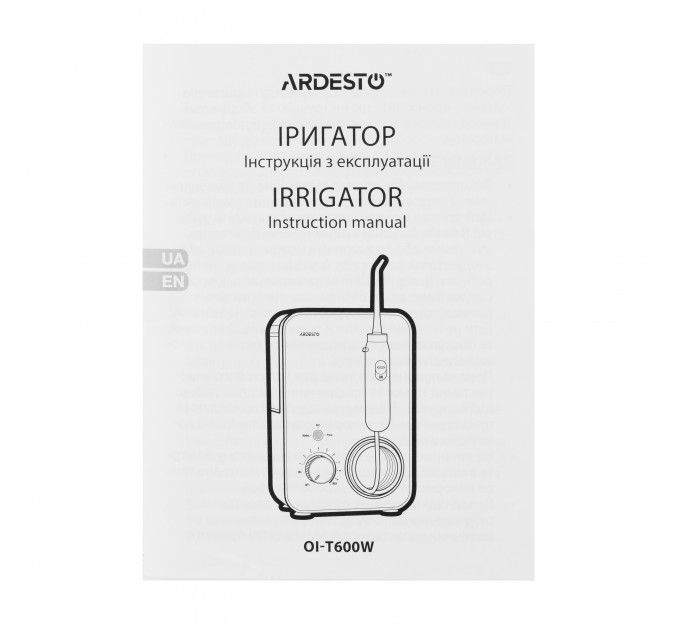 Ирригатор ARDESTO стационарный, чаша 600 мл, от сети , 7 насадок, белый