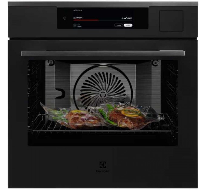 Духова шафа Electrolux електрична, 70л, А++, пара, дисплей, конвекція, ф-ція пароварки, телескопічні напрямні, чорний матовий