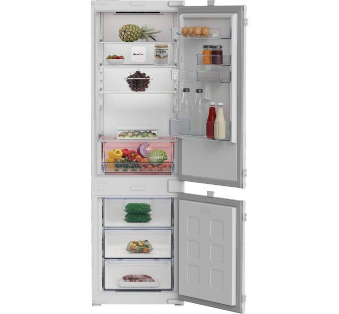 Холодильник Beko вбудований з нижн. мороз., 177x55x55, xолод.відд.-194л, мороз.відд.-76л, 2дв., E, NF, білий