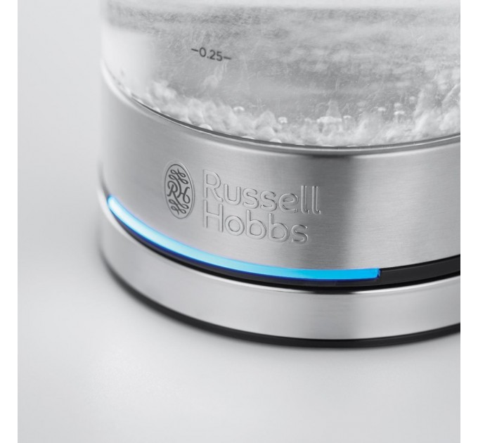 Электрочайник Russell Hobbs Compact Home 0.8л, стекло, подсветка, серебристо-черный