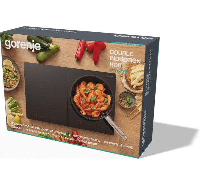 Плитка настольная Gorenje индукионная, комф. - 2 по 2кВт, управл. - сенсорное, таймер, черный