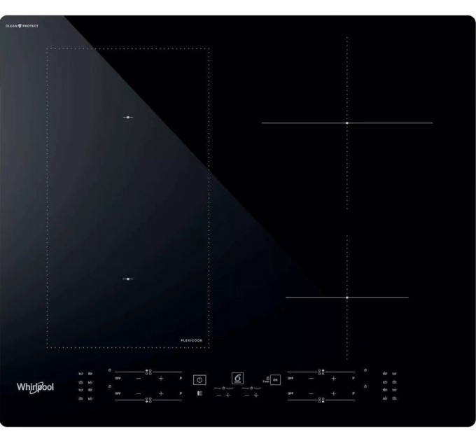 Варильна поверхня Whirlpool індукційна, 60см, розширена зона, чорний