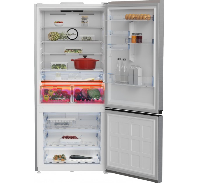 Холодильник Beko с нижн. мороз., 193x83x76, xолод.отд.-400л, мороз.отд.-170л, 2дв., А+, NF, HarvestFresh, инвертор, нерж