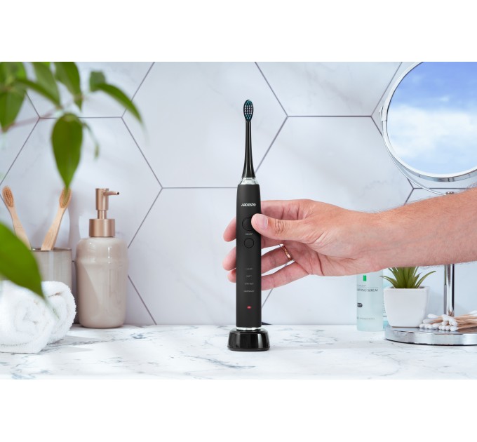 Щетка зубная электр. ARDESTO, ETB-211B, 40т. колеб/мин, насадок-5, футляр, IPX7, черный