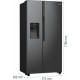 Холодильник SBS Gorenje, 179х70х92см, 2 дв., 376(190)л, А++, NF+, Инв. , Зона св-ти, диспенсер, генератор льда, Внешн.диспл, черный