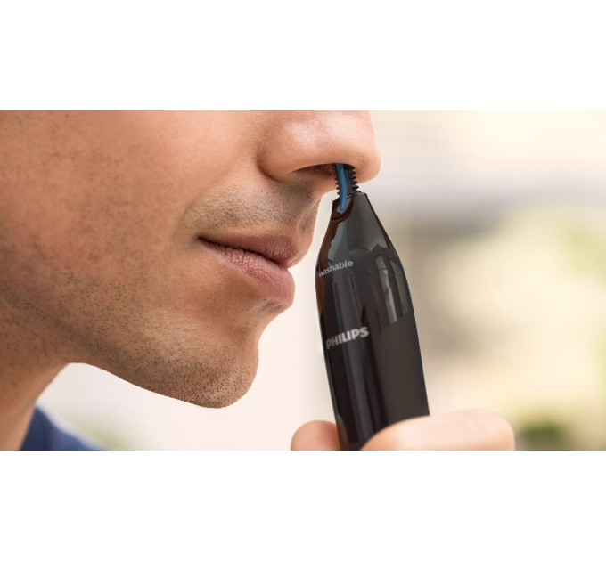 Триммер Philips Series 1000 для носа и ушей, 1хАА, сталь, черный