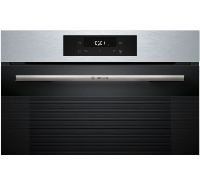 Духовой шкаф Bosch электрический, 76л, A, дисплей, конвекция, телескопические направляющие (2 уровня), soft closing, нержавеющая сталь