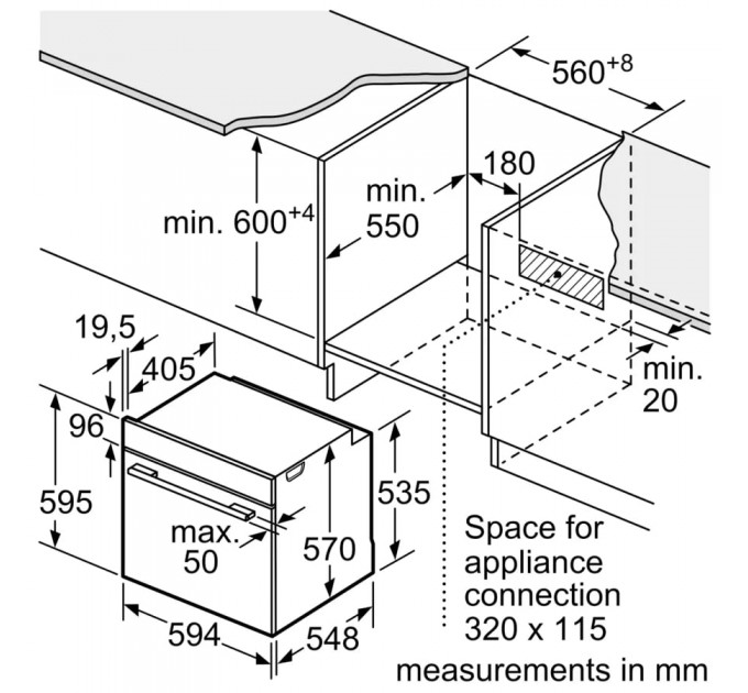 Духова шафа Siemens електрична, 76л, A, дисплей, конвекція, телескопічні направляючі, чорний
