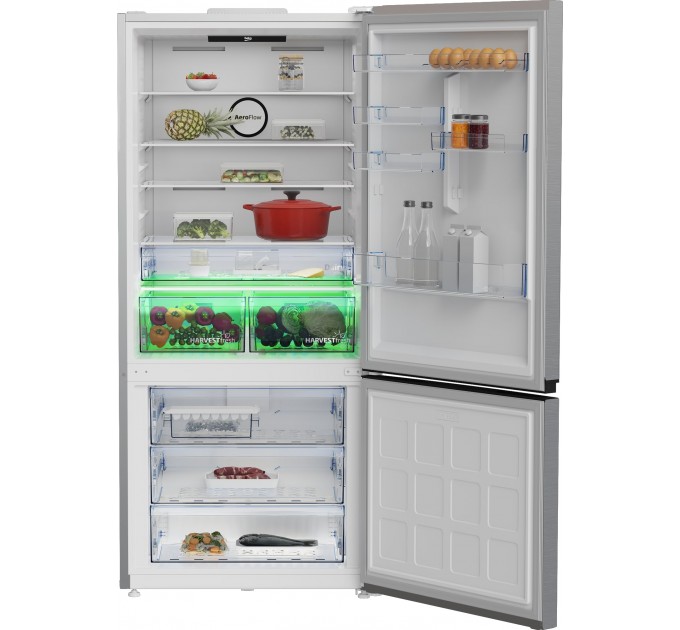 Холодильник Beko с нижн. мороз., 193x83x76, xолод.отд.-400л, мороз.отд.-170л, 2дв., А+, NF, HarvestFresh, инвертор, нерж