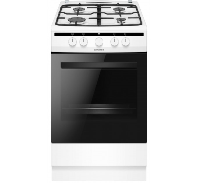 Плита Hansa газовая, 50x60см, 70л, чугун, газ контр., белый