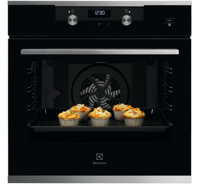 Духовой шкаф Electrolux электрический, 72л, A, пар, дисплей, конвекция, телескопические направляющие, черный