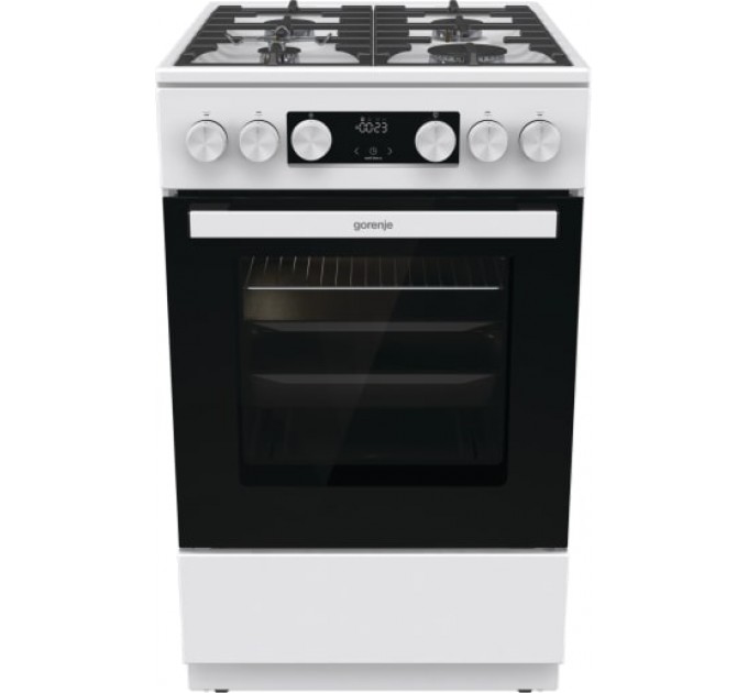 Плита Gorenje газовая, 67л, 50x60см, дисплей, IconLed, чугун, белый