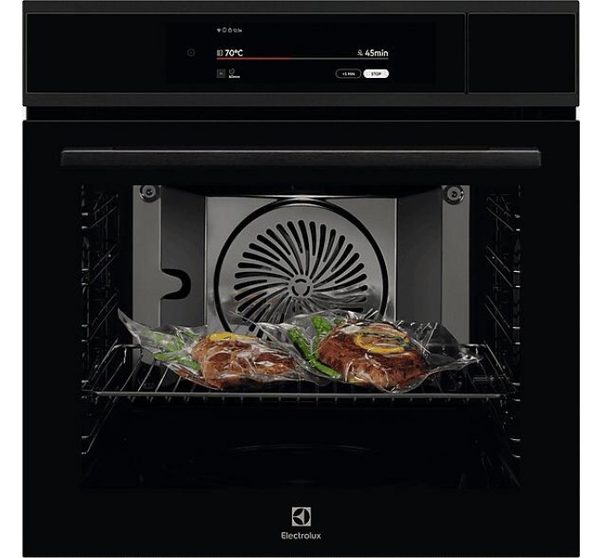 Духова шафа Electrolux електрична, 70л, А++, пара, дисплей, конвекція, ф-ція пароварки, телескопічні напрямні, чорний