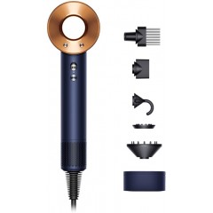 Фен Dyson HD07 Supersonic Prussian Blue/Rich Copper, 1600Вт, режимов-4, ионизиция, хол. обдув.. кейс для хранения, сине-медный