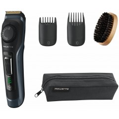 Триммер Rowenta Virtuo для бороды и усов, сеть+акум., насадок-2, чехол, титан.напыл., черно-синий