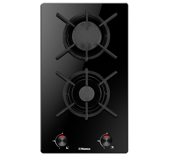 Варильна поверхня Hansa газова на склі, 30см, чавун, чорний