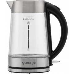 Електрочайник Gorenje 1.7л, 2,200 Вт, strix контроль, скло, нерж