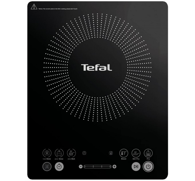 Плитка настільна Tefal індукційна Everyday Slim, конфорок - 1 на 2.1кВт, керування - сенсорне, програм - 6, чорний