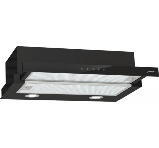 Вытяжка Gorenje телескопическая, 60см, 350м.куб/ч, черный