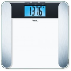 Весы Beurer напольные, 180кг, толщина 8мм, большой дисплей, СR2032x2 в компл, стекло, прозрачные