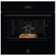 Духовой шкаф Electrolux электрический, 72л, A+, дисплей, конвекция, пиролиз, телескопические направляющие, черный