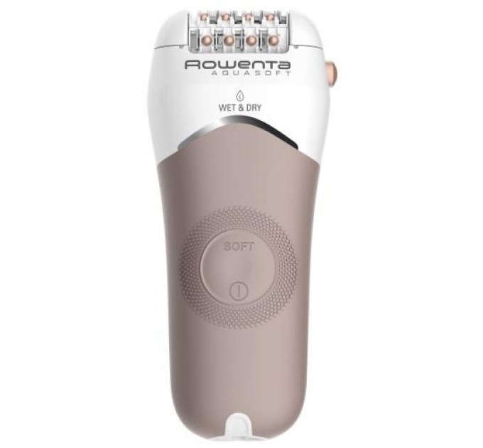Епілятор Rowenta Aquasoft Wet&Dry пінцетний, акумуляторний , пінцет.-24, волог.+сух., насадок-4, пудровий