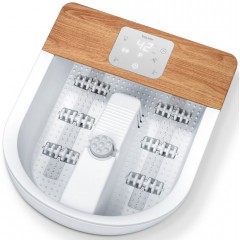 Масажна ванночка Beurer для ніг, від мережі, 3 режими, 3 насадки, сенс. керув., біло-коричневий