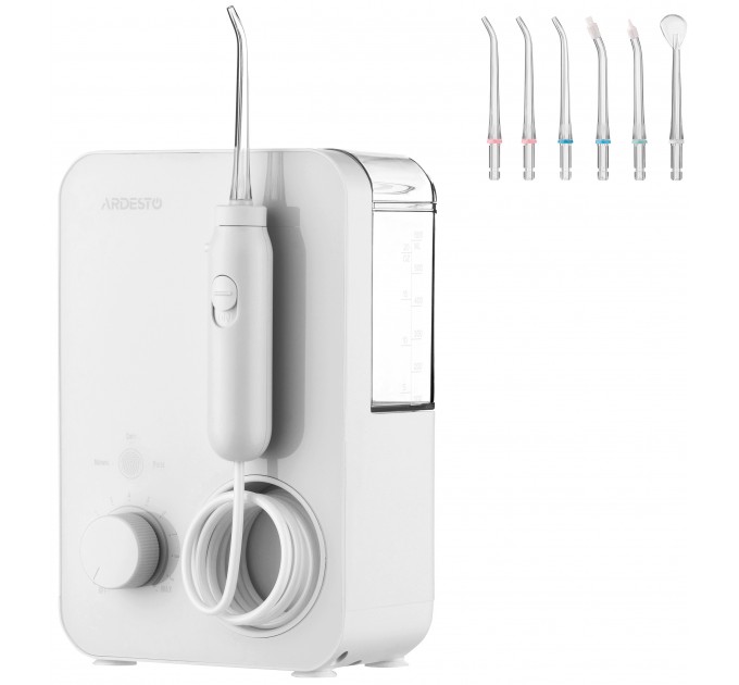 Ирригатор ARDESTO стационарный, чаша 600 мл, от сети , 7 насадок, белый