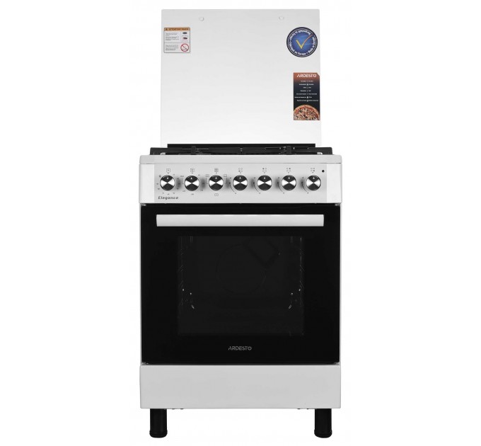 Плита ARDESTO комби Elegance, 72л, 60x60см, чугун, подсветка, форсунки LPG (подключение газового баллона), белый