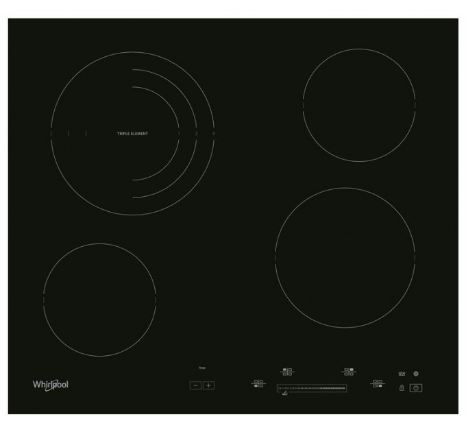 Варочная поверхность Whirlpool электрическая стеклокерамическая, 60см, черный