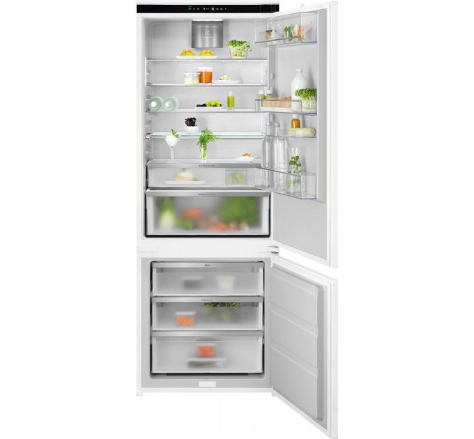Холодильник Electrolux вбудований з нижн. мороз., 188x70х55, холод.відд.-286л, мороз.відд.-65л, 2дв., А++, Combi, інв., диспл внутр., зона св-ті, білий