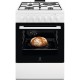 Плита Electrolux комбінована 3 газ + 1 електро, 57л, 60x60см, конвекція, білий