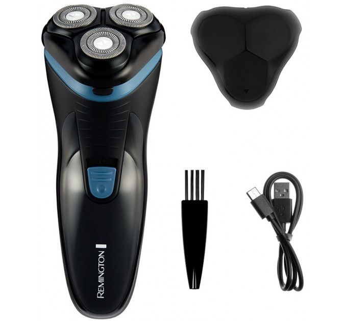 Бритва електр. Remington Style роторная, бритв.головок-3, сух., триммер,USB-C, черно-синий