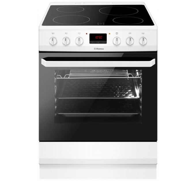 Плита Hansa электрическая стеклокерамическая, 60х60см, 62л, дисплей, белый
