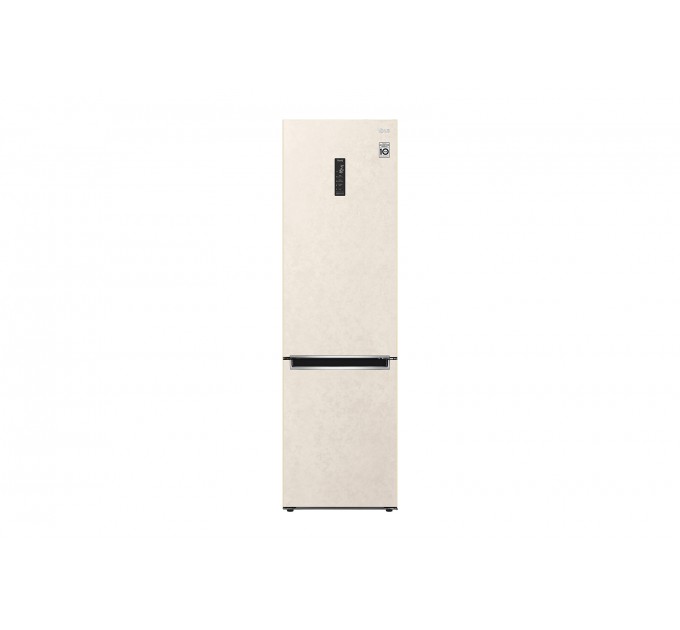 Холодильник LG с нижн. мороз., 203x60х68, холод.отд.-277л, мороз.отд.-107л, 2дв., E, NF, инв., диспл внешн., зона св-ти, бежевый
