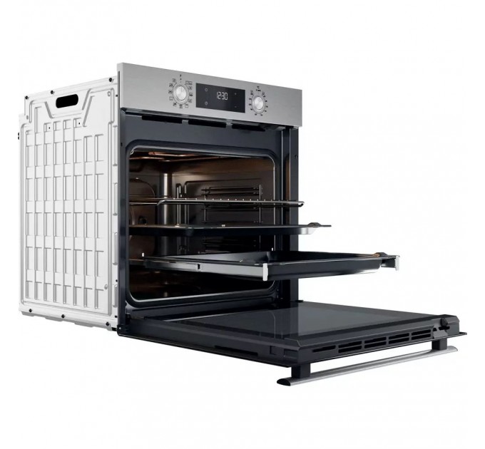Духова шафа Whirlpool електрична, 71л, A+, дисплей, конвекція, телескопічні напрямні, нерж