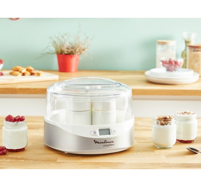 Йогуртница Moulinex Yogurteo 15Вт, стаканов-7х0.16л (стекло), пластик, белый