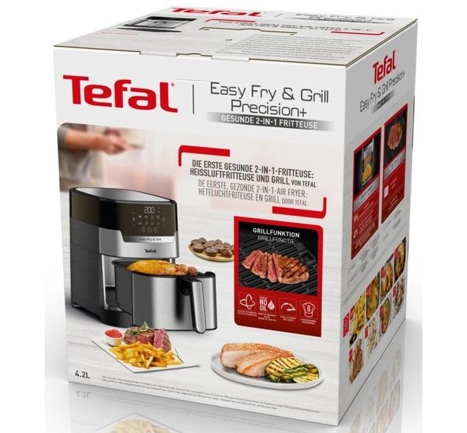 Мультипечь Tefal EasyFry&Grill Precision, 1550Вт, чаша-4.2л, сенсорное, пластик, серый