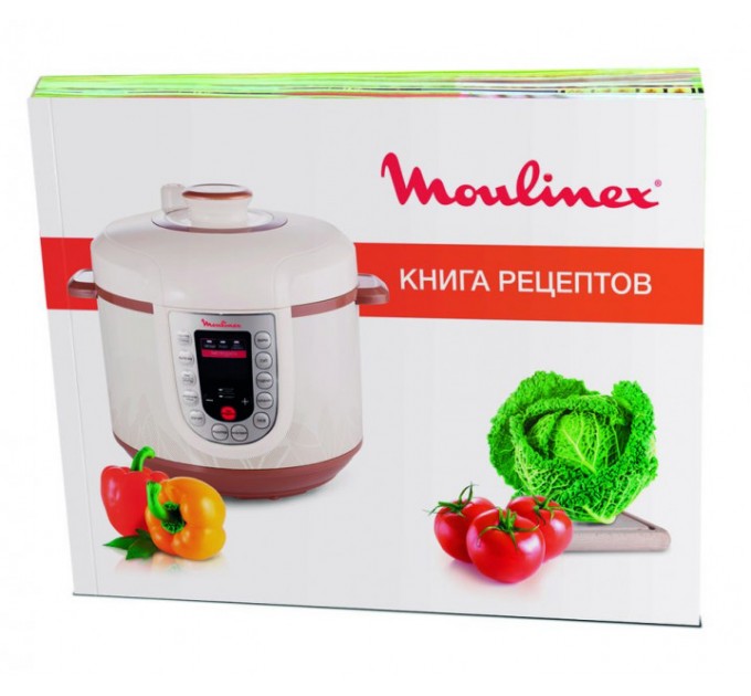 Мультиварка-скороварка Moulinex, 1000Вт, чаша-5л, сенсорное управл., металл/пластик, белый