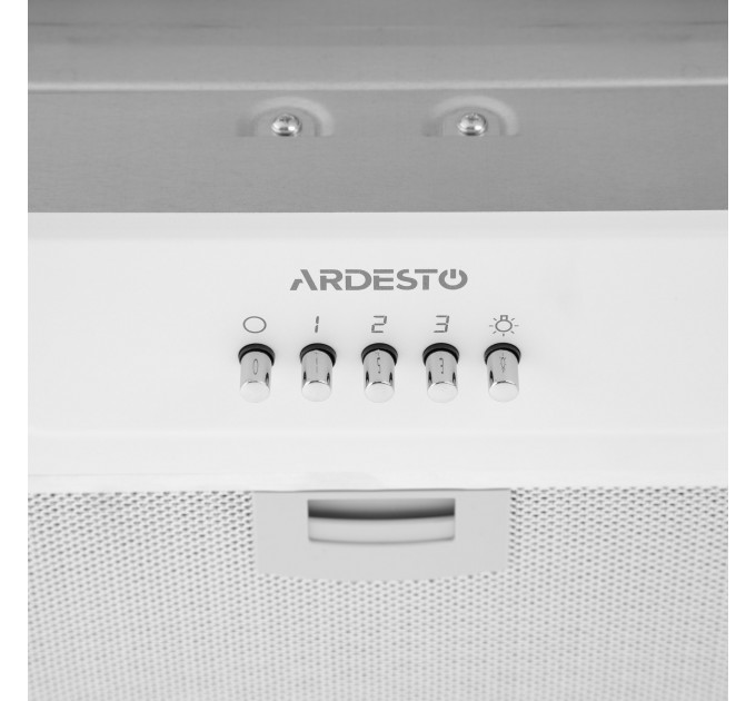 Вытяжка ARDESTO встраиваемая, 52см, 450м3ч, метал, 2х1Вт LED, кнопочное, белый