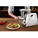Мясорубка ARDESTO, 1800Вт, 2кг/мин, 3 решетки, насадка для колбас, кеббе, томатов, пластик, бело-серебристый